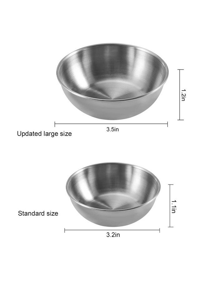 Amytalk 8 Pack 3.5inch Stainless Steel Sauce Dishes Mini Individual Saucers Bowl Round Seasoning Dishes Sushi Dipping Bowl Appetizer Plates, Sliver - Image 2