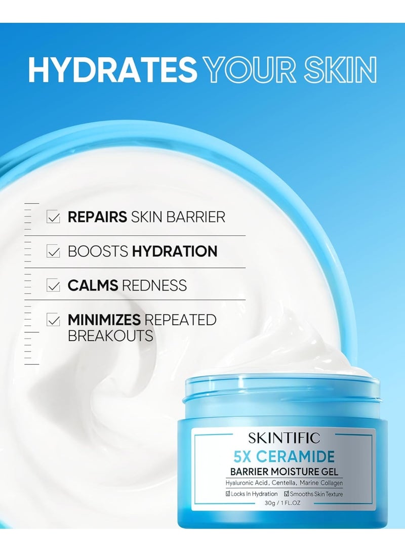 سكينتفيك كريم ترطيب وإصلاح حاجز البشرة بخلاصة 5% من السيراميد (30 جم) من سكينتيفك + مناديل التقشير بحمض AHA وBHA وPHA (130 مل) من سكينتيفك | مجموعة عناية بالبشرة للترطيب والتقشير لبشرة ناعمة، صحية ومشرقة - Image 5