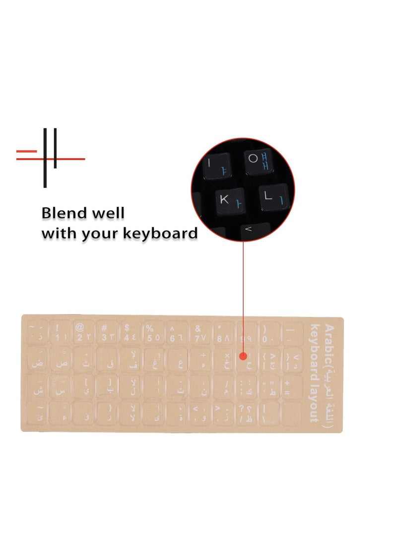 ستيكر لاصق للكيبورد عربي شفاف ملصق باللغة العربية لجهاز الكمبيوتر المكتبي مفاتيح بتصميم حروف عربية فقط مع خلفية شفافة قطعة واحدة أبيض 1 - Image 2