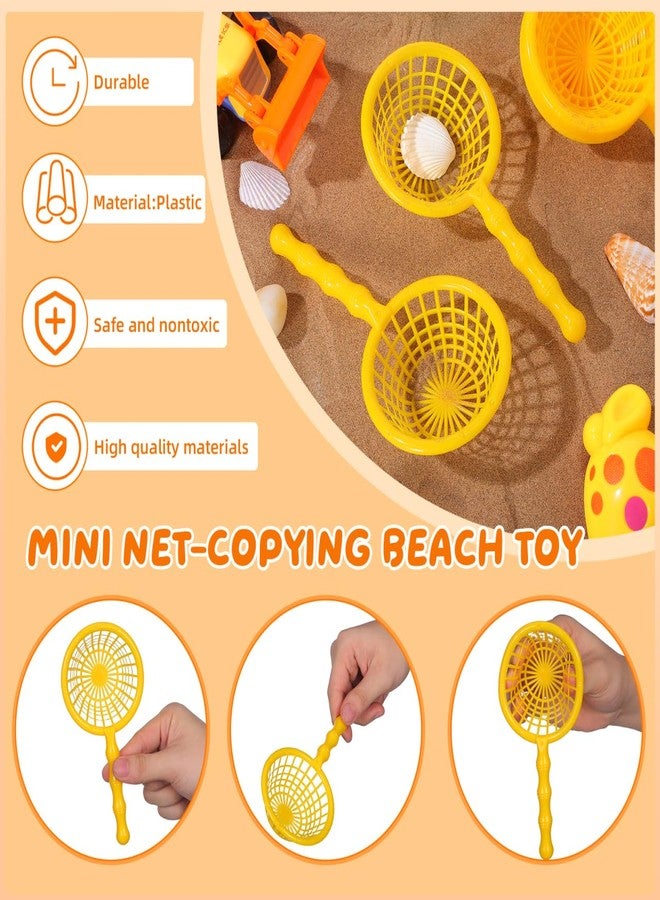 ifundom Mini Beach Fishing Nets for Teens 6.3 Inch Hard Plastic Net Scoop for Bath and Outdoor Play Lightweight Durable Sand Toy Accessories - Image 3