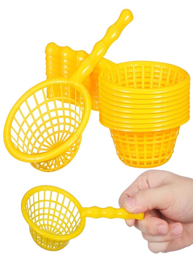 ifundom Mini Beach Fishing Nets for Teens 6.3 Inch Hard Plastic Net Scoop for Bath and Outdoor Play Lightweight Durable Sand Toy Accessories - Image 1