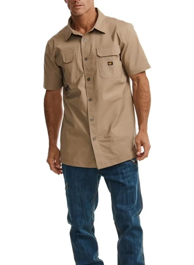 Caterpillar Men's Khaki Button-Up Shirt