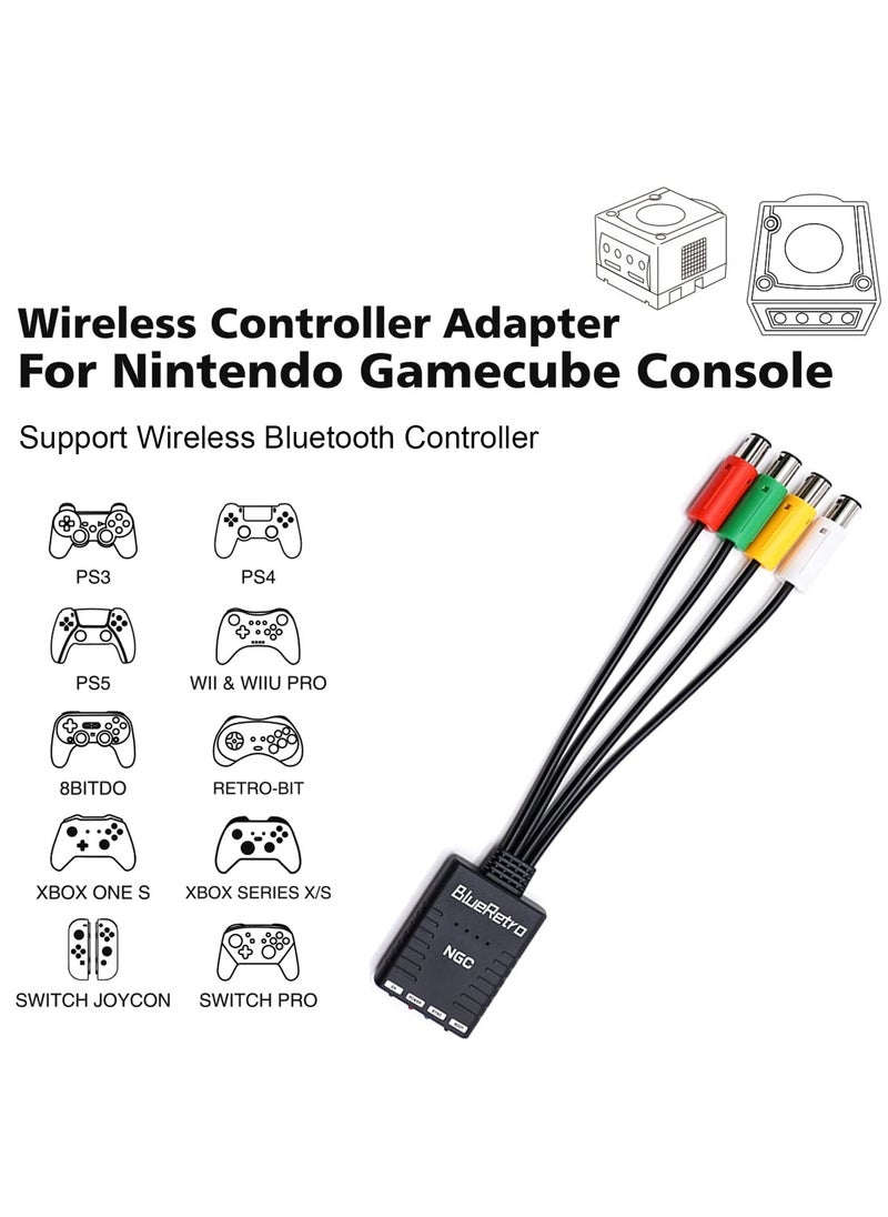 SYOSI - SYOSI Wireless Controller Adapter for Nintendo Gamecube Console, Compatible for PS3, PS4, PS5, Switch Pro, Joycon, Xbox One, Series X/S Bluetooth Controller to NGC System - Image 1