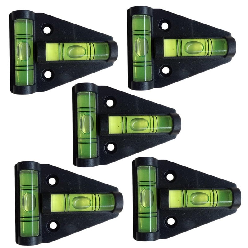 5 Pcs Triangle Bubble Level T Shaped Spirit Level With Mounting Holes Small Two Way Aluminum Bubble Leveler Tool For Measuring And Home Improvement - Image 2