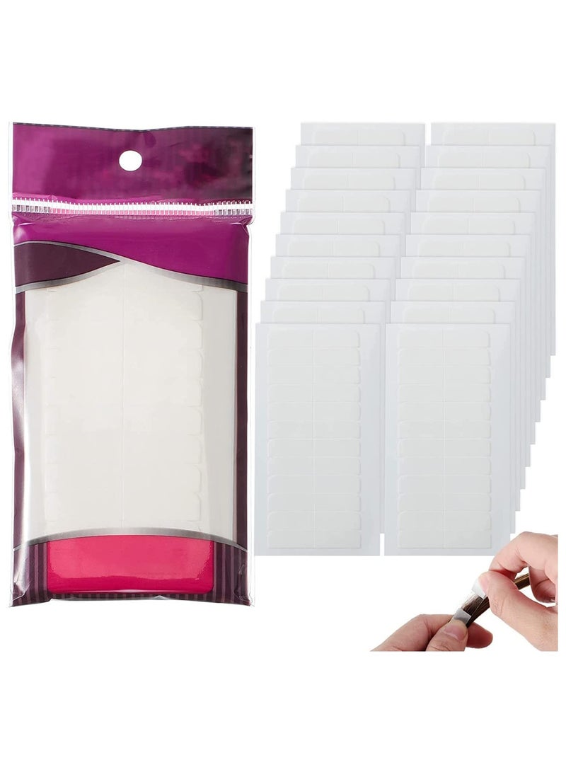 SYOSI 120 Pieces Hair Extension Tape Tabs Double Sided Replacement Tape in Hair Extensions Adhesive Hair Extension Tapes 1.57 x 0.32 Inch Hair Extension Tools for Wig Toupee Hair Piece Wigs Supplies White  - Image 1