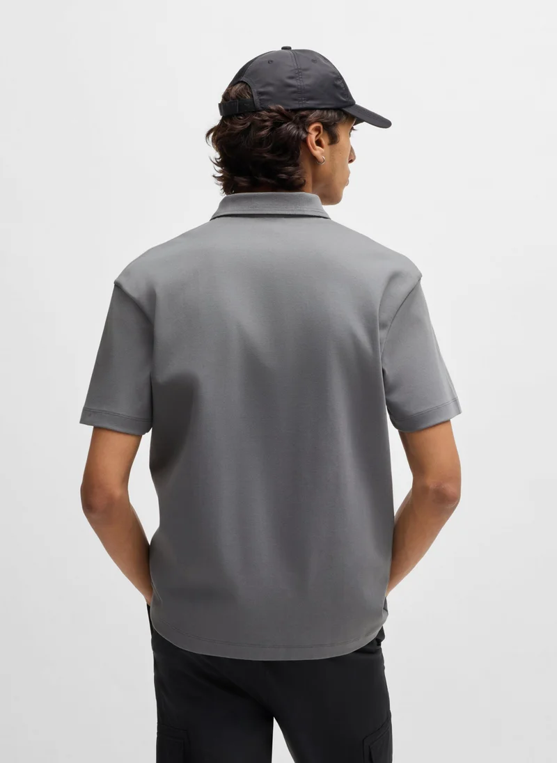 هوجو Interlock-cotton polo shirt with stacked logo