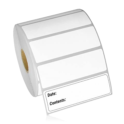 OfficeSmartLabels - 3" x 1" Direct Thermal Labels - Compatible with Zebra & Rollo Desktop Printers and More – 1” Core, Permanent Adhesive & Perforated (1375/Roll, 5500 Labels in 4 Rolls) - Image 1