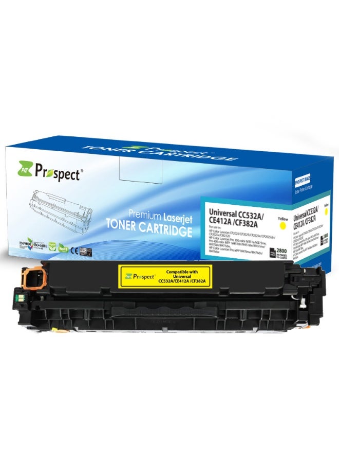 Prospect Toner 312A 305A 304A Yellow Laser Compatible Cartridges with Models 312A CF382A / 305A CE412A / 304A CC532A for HP Printers Color LaserJet CP2020/CP2025/CP2025n/CP2025dn/CP2025x/CM2320 HP Color LaserJet Pro 300 color M351a/M375nw, Pro 400 color MFP M451dn/M451dw/M451nw/M475dn/M475dw/M476nw/M476dn/M476dw ( Yellow ) - Image 3