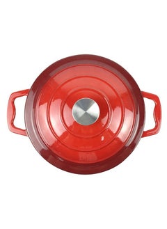Arabest 5.2 Quart Enameled Cast Iron Dutch Oven with Lid, 5.2 QT Deep Round Dutch Oven Pot with Dual Handles -Red  - Image 3
