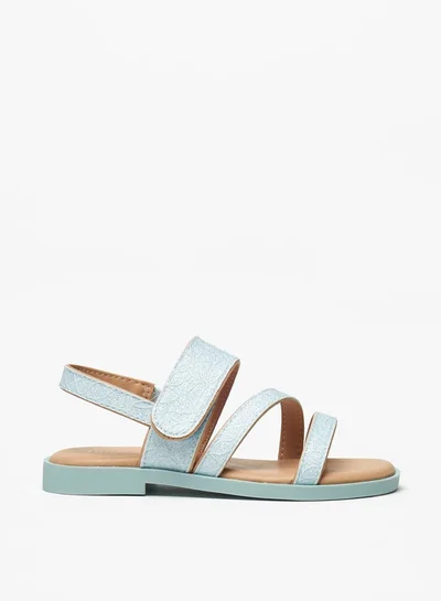 JUNIORS Girls Textured Sandals with Hook and Loop Closure