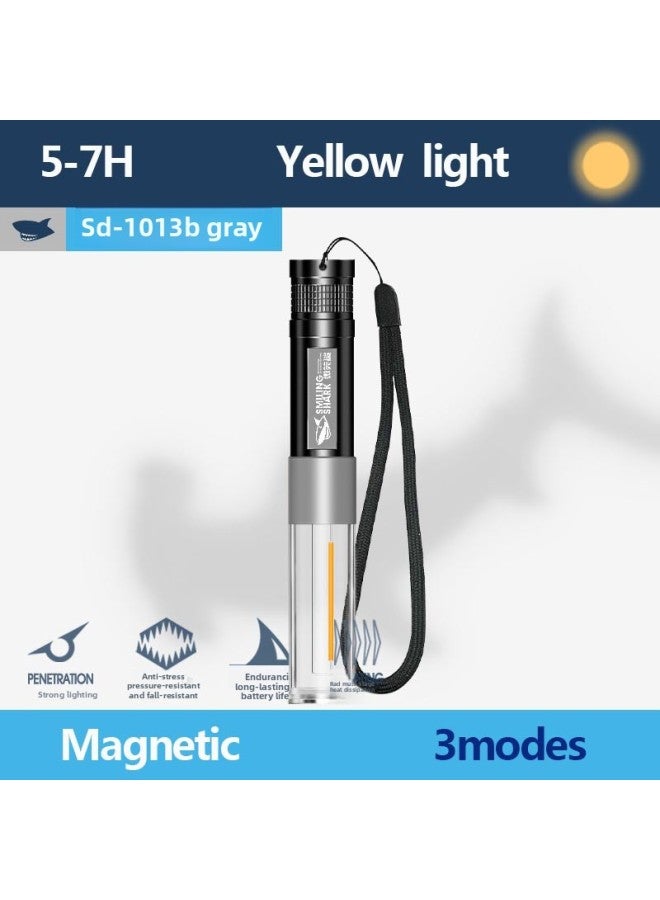 Mini Flashlight Magnetic Suction Atmosphere Camping Lights-Color:SD1013B-gray-AA  - Image 1