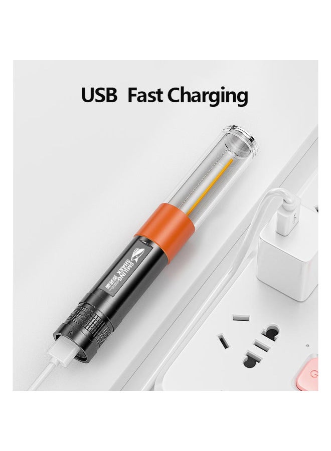 Mini Flashlight Magnetic Suction Atmosphere Camping Lights-Color:SD1013B-gray-AA  - Image 5