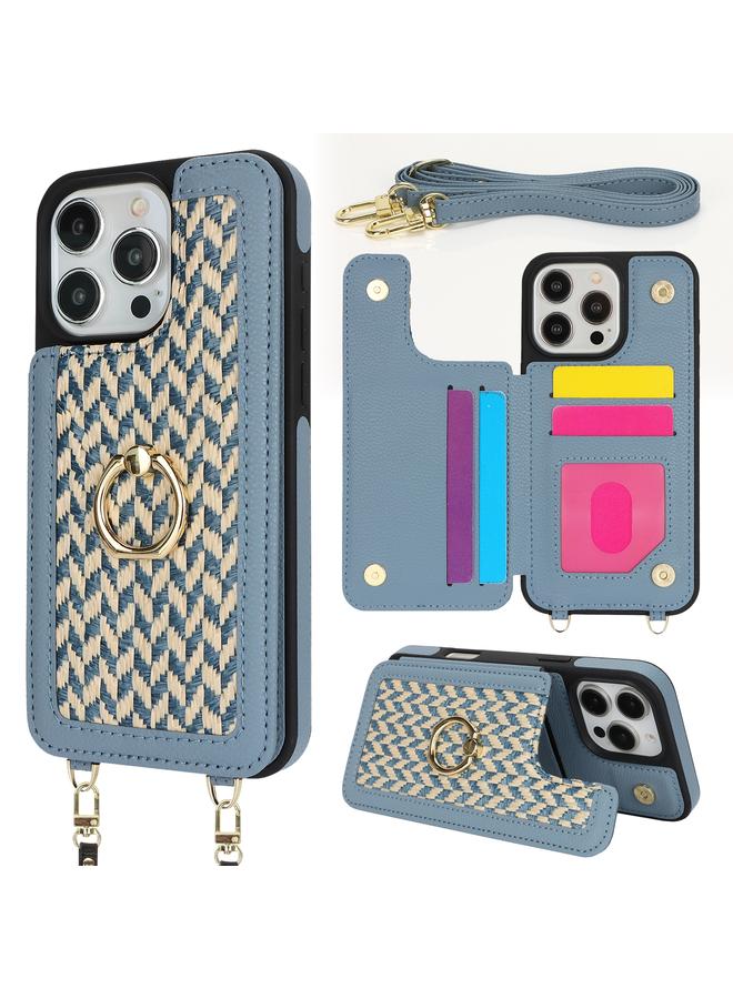 S-TOP Case For iPhone 16 Pro Max Double Bckle Card Slot Full Coverage Phone Case with Cross-body Strap - Image 1