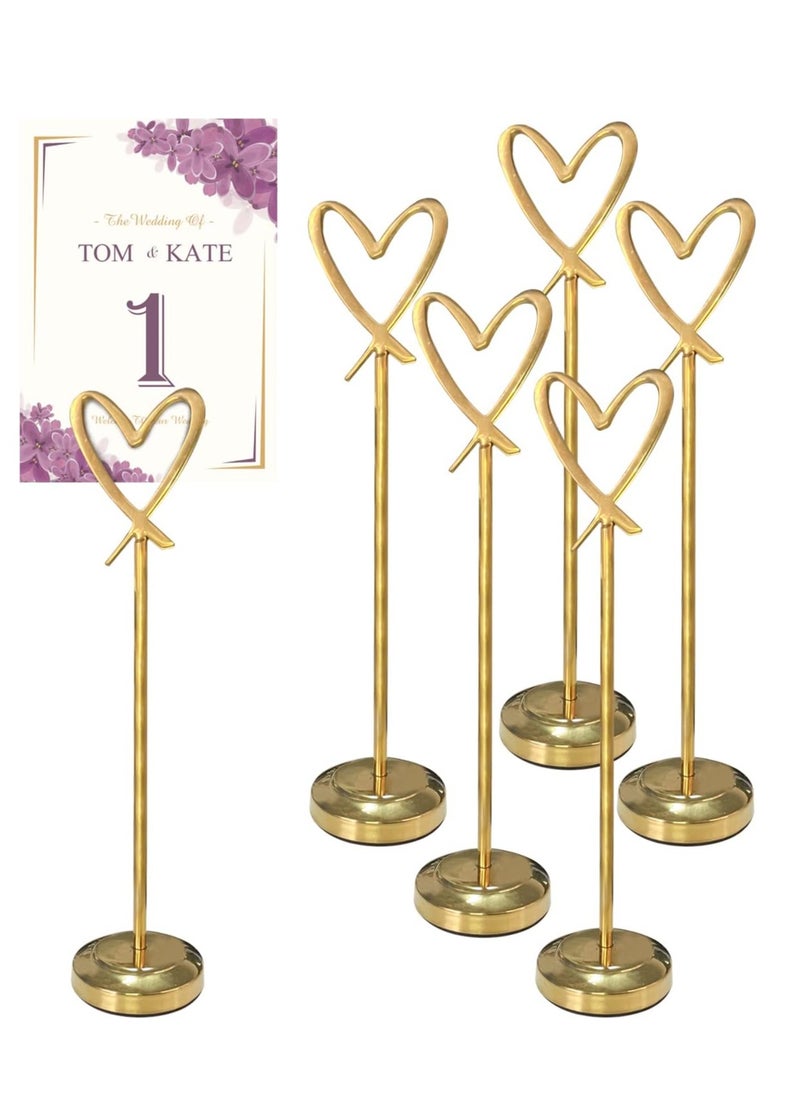 Generic - Heart Shape Clip Place Cards Holder Menu Holders for Tables Table Humber Holder Reserved Signs for Tables Wedding Table Party Restaurant Name Cards Memo Holder 5Pcs - Image 1