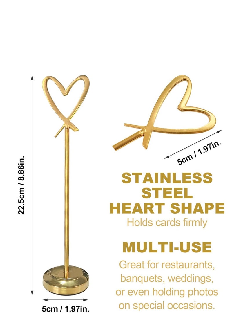 Generic - Heart Shape Clip Place Cards Holder Menu Holders for Tables Table Humber Holder Reserved Signs for Tables Wedding Table Party Restaurant Name Cards Memo Holder 5Pcs - Image 1