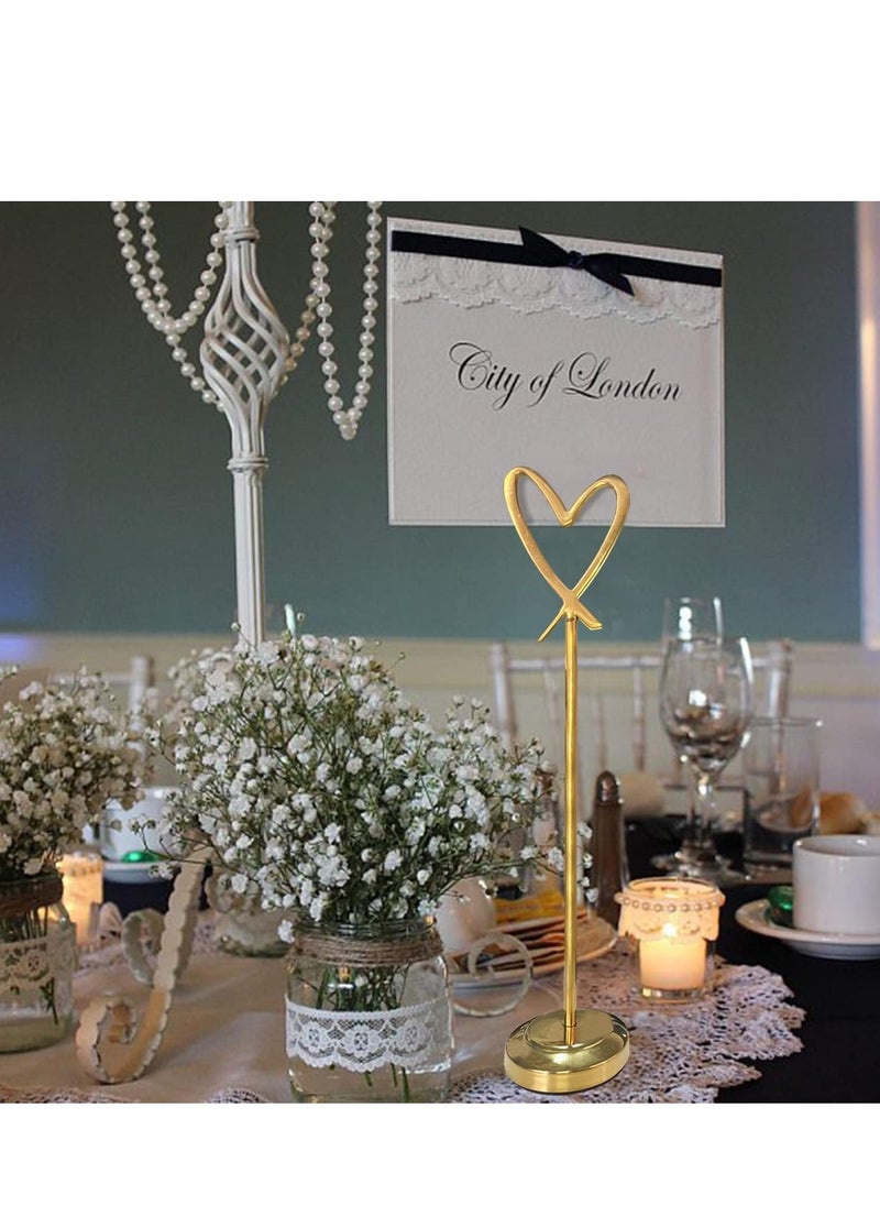 Generic - Heart Shape Clip Place Cards Holder Menu Holders for Tables Table Humber Holder Reserved Signs for Tables Wedding Table Party Restaurant Name Cards Memo Holder 5Pcs - Image 1