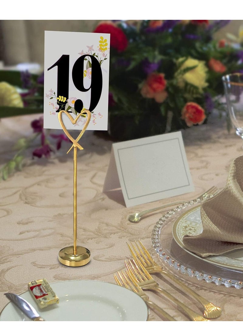Generic - Heart Shape Clip Place Cards Holder Menu Holders for Tables Table Humber Holder Reserved Signs for Tables Wedding Table Party Restaurant Name Cards Memo Holder 5Pcs - Image 1