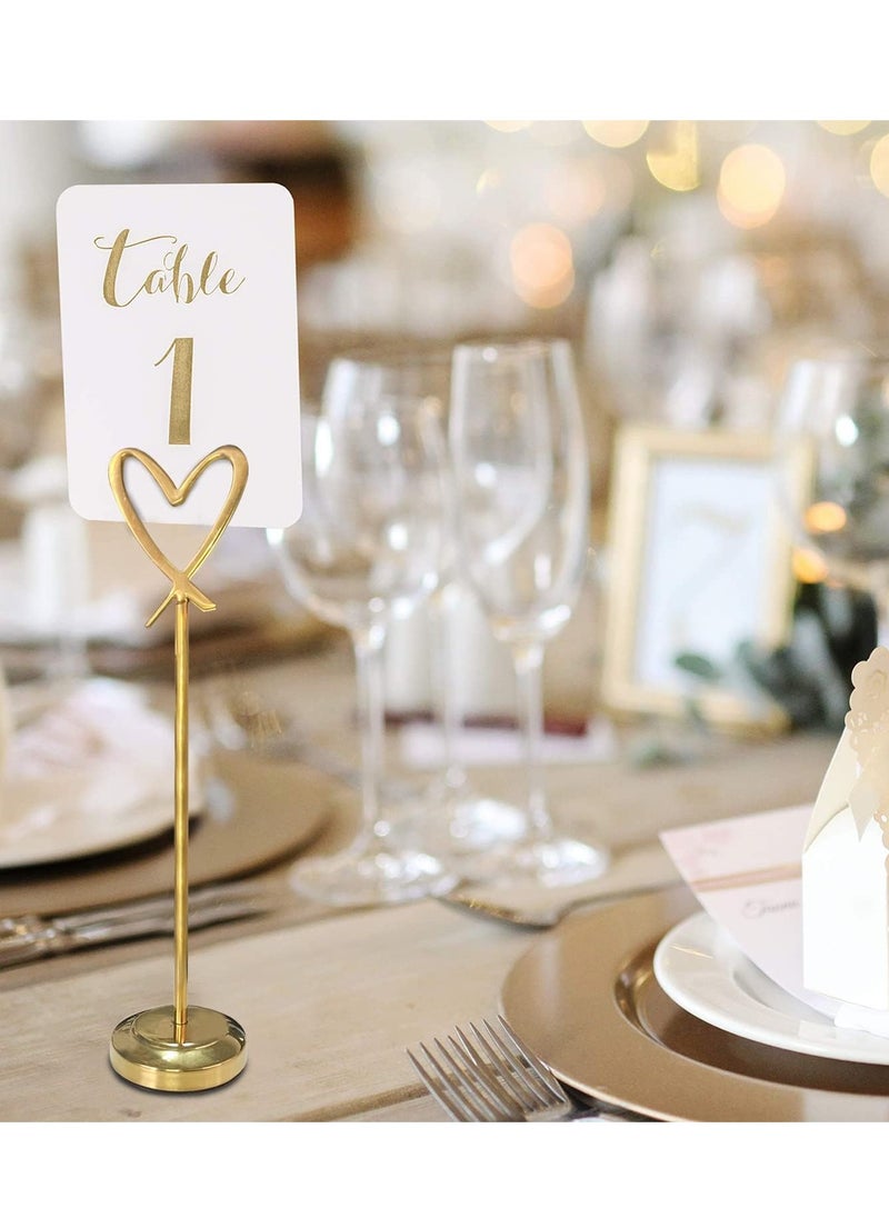 Generic - Heart Shape Clip Place Cards Holder Menu Holders for Tables Table Humber Holder Reserved Signs for Tables Wedding Table Party Restaurant Name Cards Memo Holder 5Pcs - Image 1