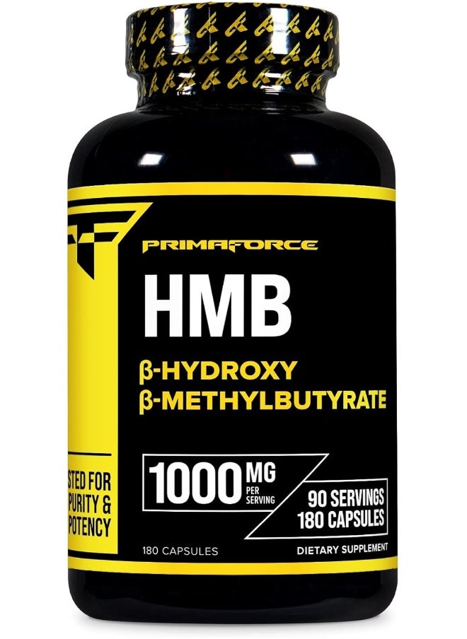 Primaforce Hmb (Beta-Hydroxy Beta-Methylbutyrate) 1000Mg, 180 Capsules (500Mg Per Capsule) - Gluten Free And Non-Gmo Supplement  - Image 1