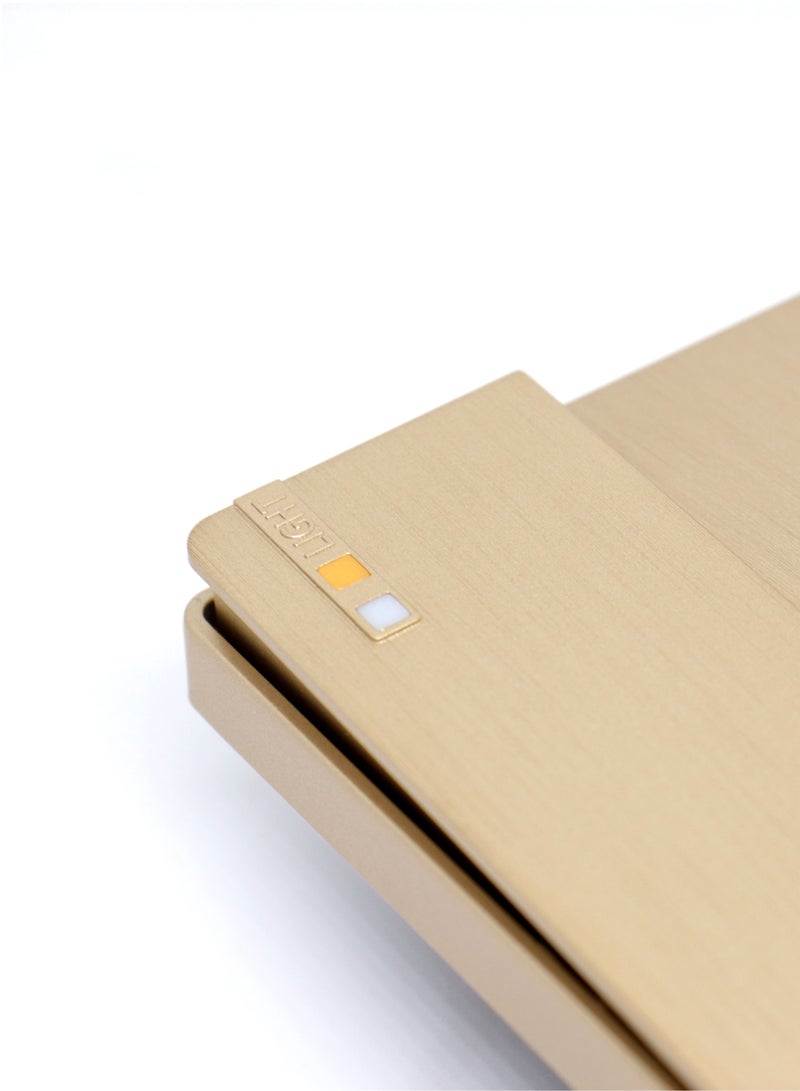 Happy Light Electric wall switch, tripartite button, dual line, golden, piano design - Image 3