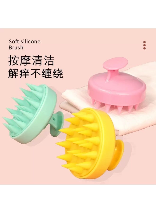 Soft Silicone Scalp Massager Shampoo Brush, Flexible for Hair Growth & Dandruff Removal, Wet & Dry Use - Random Color - Image 1