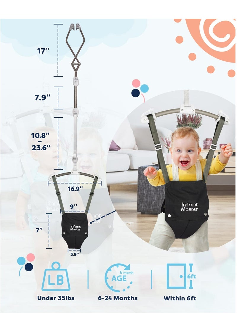 Master - Infant Master Baby Doorway Jumpers, Sturdy Johnny Jumper Adjustable 10.8"-23.6" Strap, Soft Baby Johnny Bouncer w/Seat Bag, Protable Doorway Jumper and Boucer for Baby, Ideal Gift for Infant - Image 1