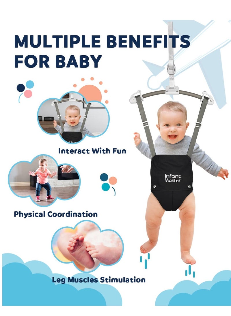 Master - Infant Master Baby Doorway Jumpers, Sturdy Johnny Jumper Adjustable 10.8"-23.6" Strap, Soft Baby Johnny Bouncer w/Seat Bag, Protable Doorway Jumper and Boucer for Baby, Ideal Gift for Infant - Image 1