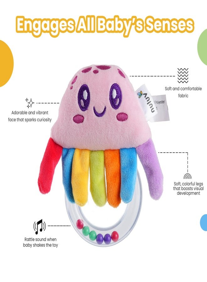 Nuluv Jelly Rattle for Babies, Clear Ring with Rattle Balls, Made with Baby-Safe Materials, Sensory Development Toy, Lightweight and Easy-to-Hold Baby Rattle, for Babies 3+ Months - Image 5