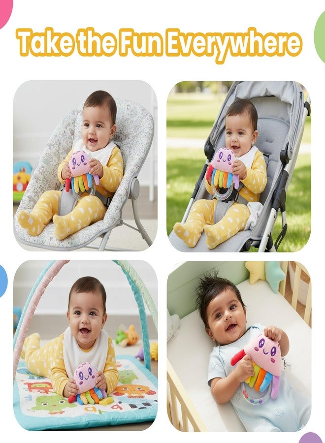 Nuluv Jelly Rattle for Babies, Clear Ring with Rattle Balls, Made with Baby-Safe Materials, Sensory Development Toy, Lightweight and Easy-to-Hold Baby Rattle, for Babies 3+ Months - Image 2