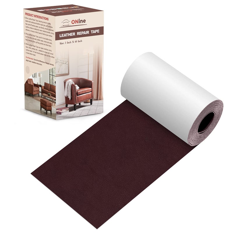 ONine ONine Leather Repair PatchLeather Repair Tape 3 x 60 inches Leather Repair Patch for FurnitureVinyl Repair KitLeather Couch Patchfor Sofas Furniture Car Seats Office ChairsMulberry 