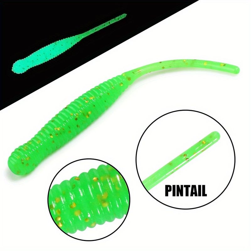 Soft Bait Color C TPR Micro Worm Pintail Mini Artificial Slow Sinking Fishing Lures Rockfish Swimbaits Ajing Tackle - Image 2