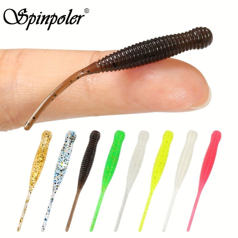 Soft Bait Color C TPR Micro Worm Pintail Mini Artificial Slow Sinking Fishing Lures Rockfish Swimbaits Ajing Tackle - Image 1