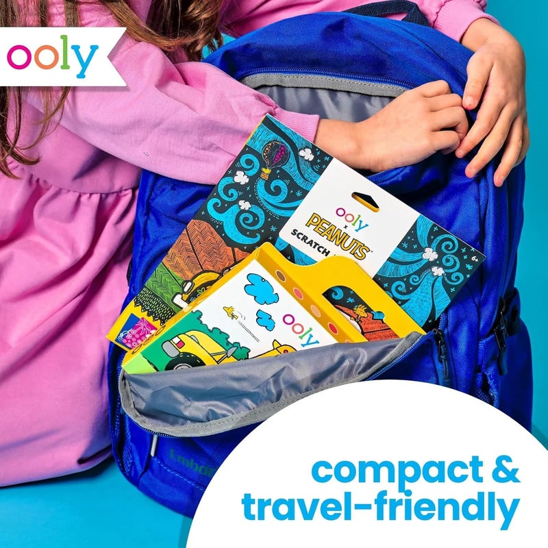 Ooly X Peanuts Scratch Art Kit - 12 Cards Featuring Snoopy, Woodstock and The Gang, Scratch Art Set Gifts for Kids, Travel-Friendly Craft Kit, Scratching Tool Included - Image 5