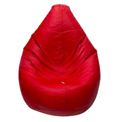 OHSTORE Premium Bean Bag Chair Ultra Comfortable Durable Faux Leather Cover Lightweight Ergonomic Lounge Seat for Home Office Gaming Relaxation RED 4XLBB - Image 1
