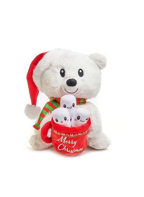 - Cup Of Cocoa Connor | Animated Christmas Polar Bear Stuffed Animal Plush Toy, Holds Mug Of Marshmallows And Twirls Around To Jingle Bell Rock, 10 Inches
