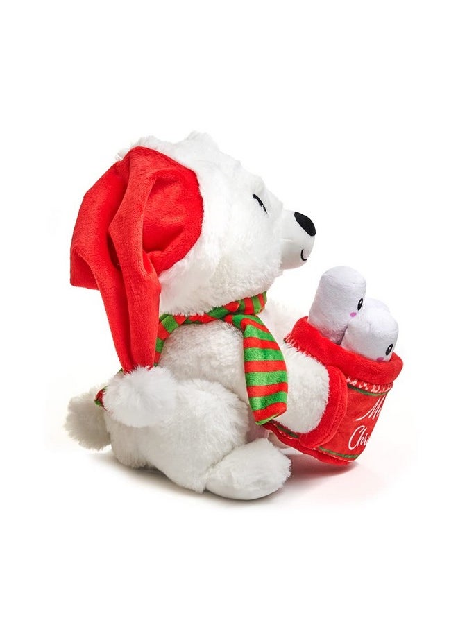 - Cup Of Cocoa Connor | Animated Christmas Polar Bear Stuffed Animal Plush Toy, Holds Mug Of Marshmallows And Twirls Around To Jingle Bell Rock, 10 Inches