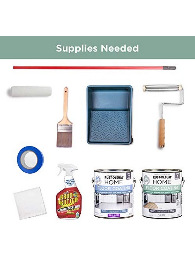 RUST-OLEUM Rust-Oleum 367604 Home Interior Floor Coating Kit, Semi-Gloss Charcoal Gray  - Image 5