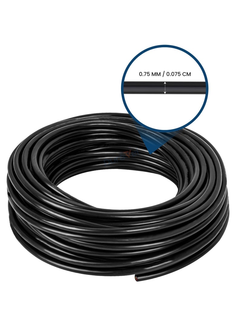 درافل سلك كهربائي دورافيل، معزول بمادة PVC سوداء، سلك طاقة دائري مرن (أسود، ثنائي النواة، 5 أمتار، 0.75 مم) - Image 5
