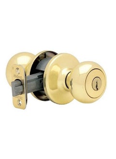 Kwikset 400C 3 CP Maximum Security Copal Entry Knob - Polished Brass  - Gold  - Image 1