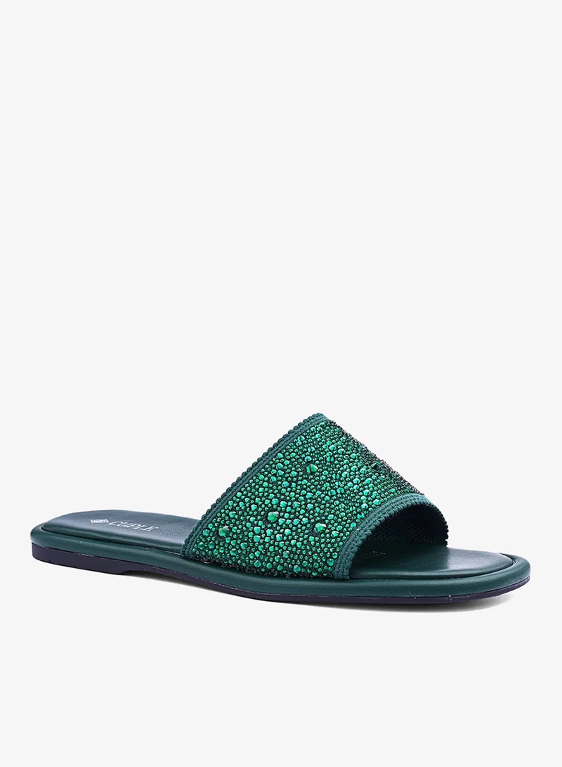 كابلي صندل مسطح نسائي بحزام عريض