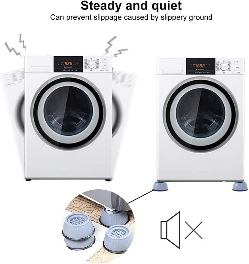 Glitzn Anti Vibration Pads for Washing Machine Washing Feet Pads Shock Absorber Noise Cancelling Washer Support 4 PCS Washing Machine Anti Vibration Pad Heightening Pads Round - Image 3