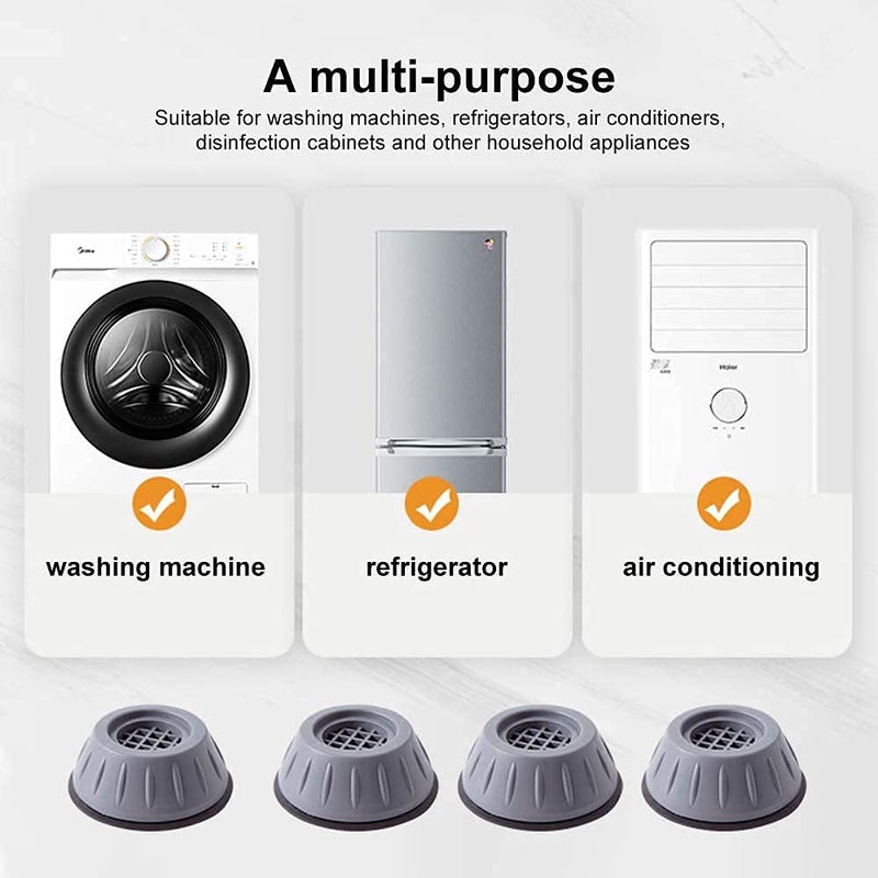 Glitzn Anti Vibration Pads for Washing Machine Washing Feet Pads Shock Absorber Noise Cancelling Washer Support 4 PCS Washing Machine Anti Vibration Pad Heightening Pads Round - Image 2