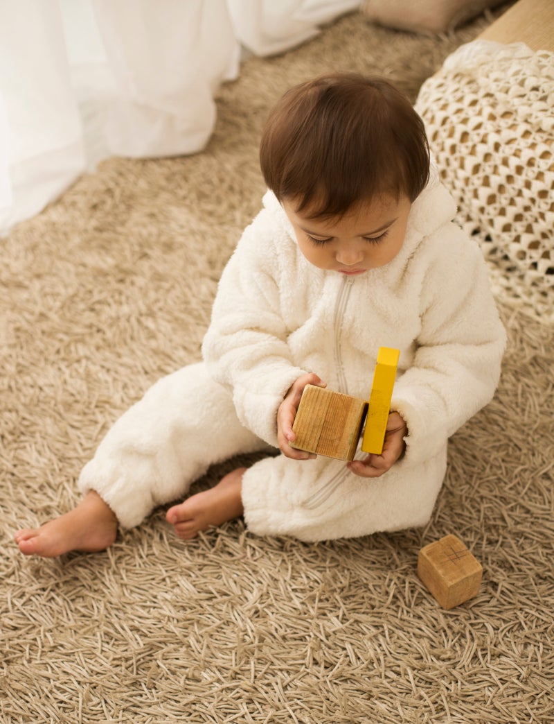 اوركيدز بذلة كاملة مبطنّة برأس لأطفال للاطفال – اوف وايت - Image 2