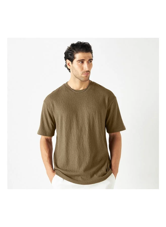 Iconic Textured Crew Neck T-Shirt