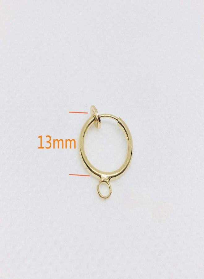 Teensery 12 Pcs 13mm Clip On Hoop Earrings Non-Pierced Earring Clips Spring Hoop Ear Rings with Loop for DIY Earring Making - Image 3
