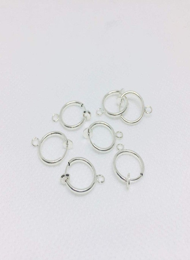 Teensery 12 Pcs 13mm Clip On Hoop Earrings Non-Pierced Earring Clips Spring Hoop Ear Rings with Loop for DIY Earring Making - Image 2