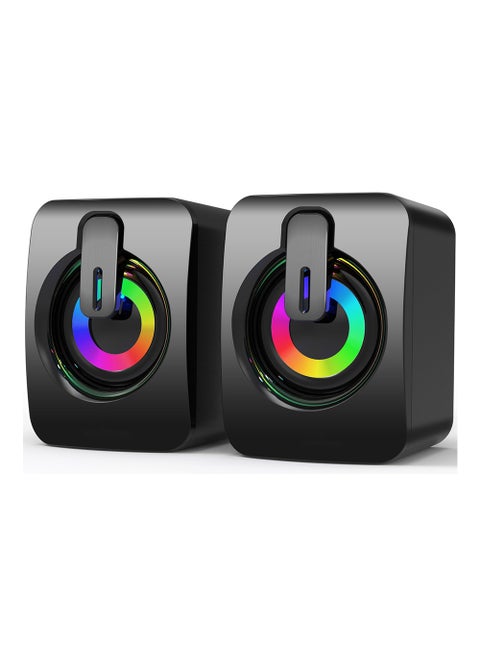 Mini Portable Wired Speaker For Desktop And Laptop High Power Bass Cannon Home Use Sturdy Plastic Construction Notebook Speaker Black glow version