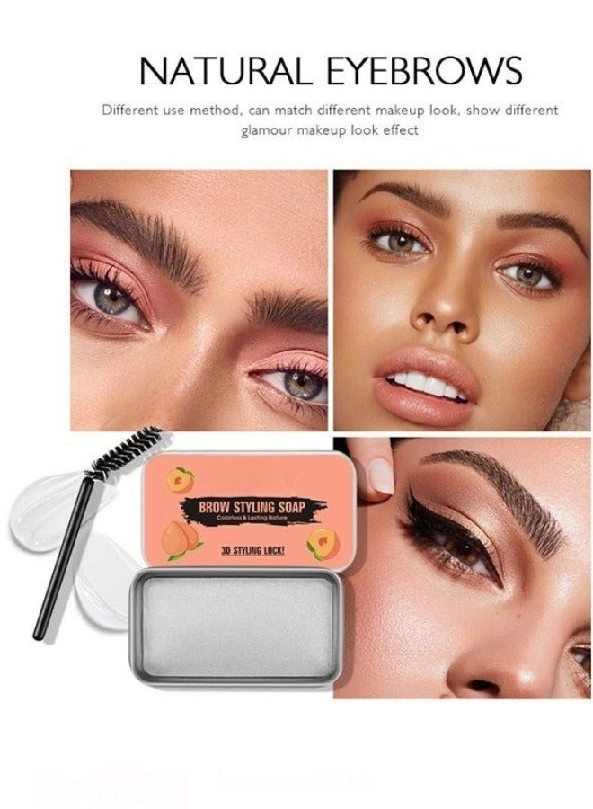Brow Styling Soap - Colorless & Lasting Nature,3D Styling Lock! Colorless Transparent Refreshing Eyebrow Wax - Image 2