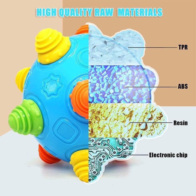 VANLINNY Toddlers Baby Music Shake Ball Toy Bumble Ball for Babies,Dancing Bumpy & Interactive Sounds Crawl Toy, Best Bouncing Sensory Learning Gift for 3+ Year Old Boys&Girls. - Image 5