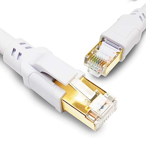 Yauhody CAT8 Ethernet Cable 33FT,Outdoor Indoor 40Gbps High Speed SFTP 2000MHz RJ45 Connector Gold Plated Internet Network LAN Patch Cord for Laptop,PC,Gaming,Router,Modem,PS5,Xbox,Hub (33ft White) - Image 2